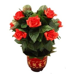 BLOOMING ROSE BUSH - REMOTE CONTROL - 10 FLOWERS - ORIGINAL VERSION