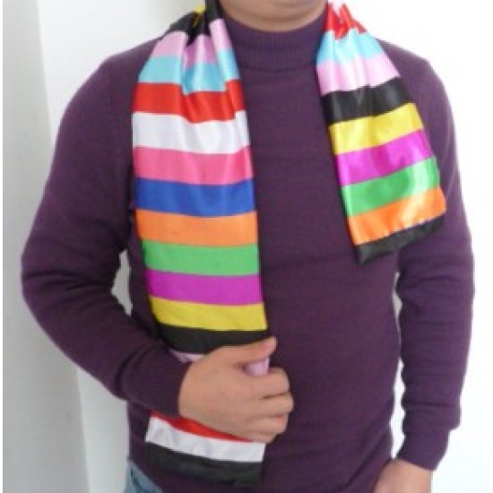 Color Changing Silk Streamer - Rainbow Stripe