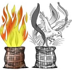 FIRE TO DOVE/FLOWER BAG