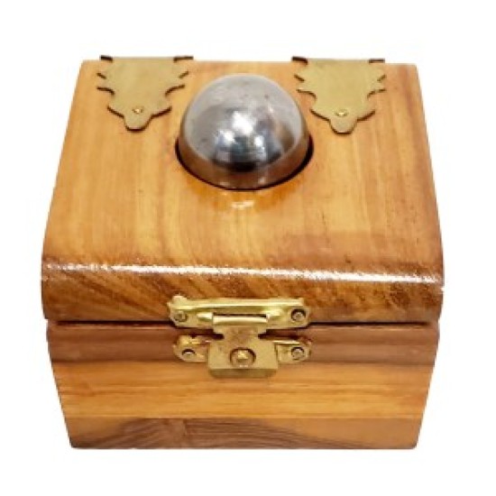 Steel Ball Through Glass Wood